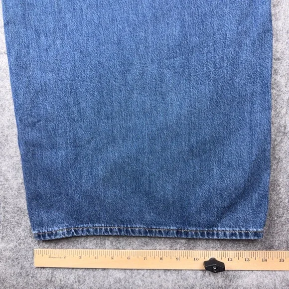 Old Navy Jeans Womens‎ 26 Blue High-Rise Baggy Wide Leg Drapey Denim Pockets NEW - Picture 8 of 11